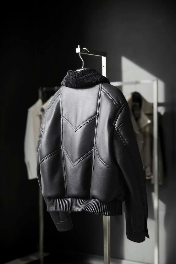 Дубленка бомбер Чёрный