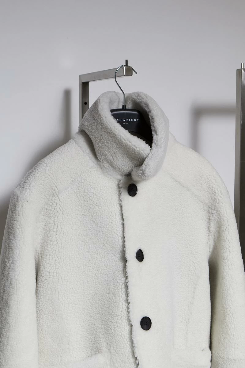 Шуба двусторонняя Oversize Черный с белым - 2