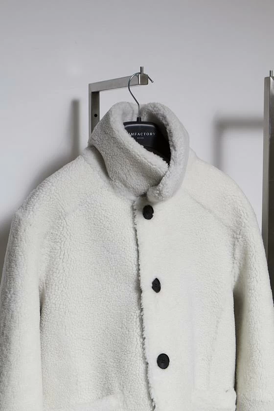 Шуба двусторонняя Oversize Черный с белым 