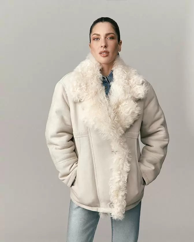 Дубленка Boho Топлёное молоко