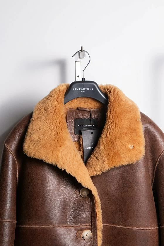 Дубленка односторонняя Oversize Винтаж Мокко