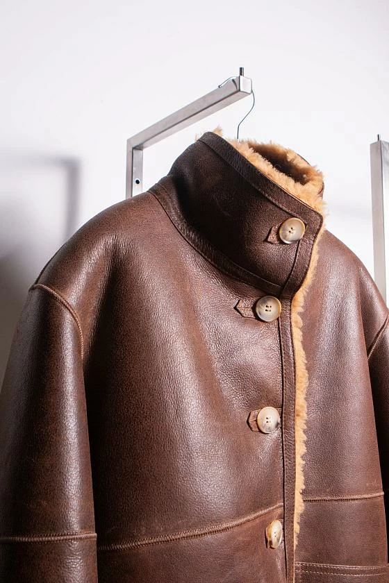 Дубленка односторонняя Oversize Винтаж Мокко