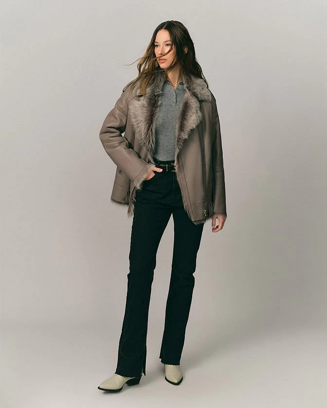 Дубленка удлинённая Oversize Корица