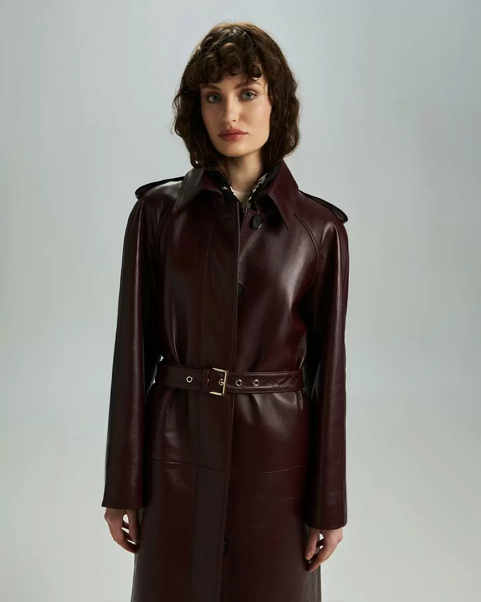 Пальто Sylvia 2 Oversize Бордо - 4