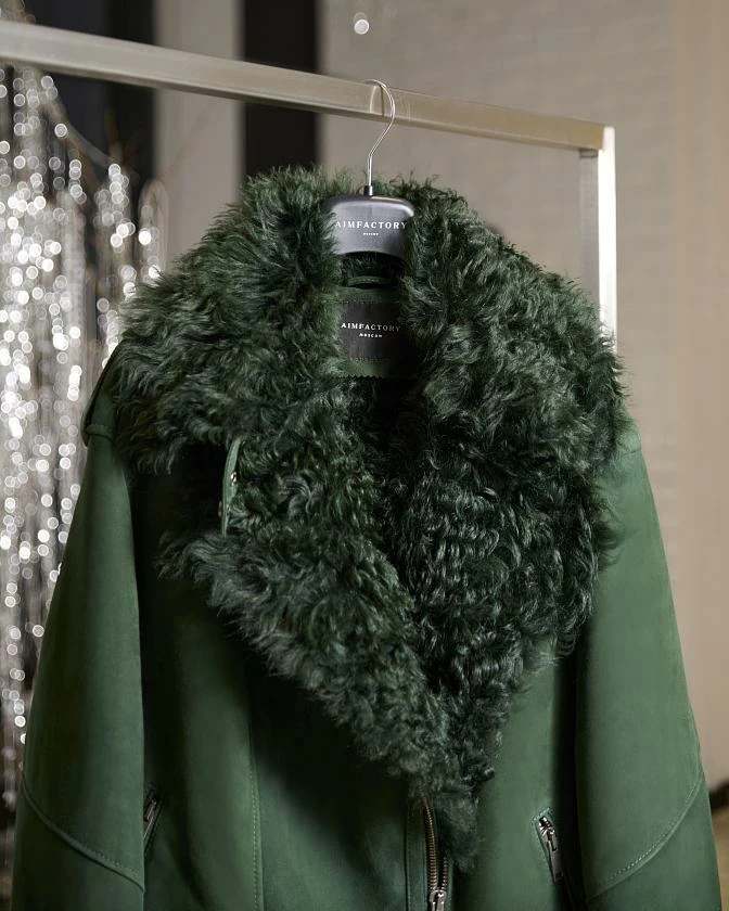 Дубленка Oversize Малахит