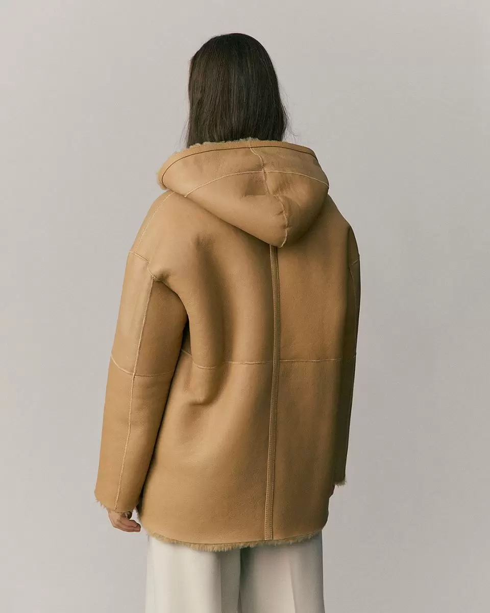 Дубленка Hoodie Песочный - 6