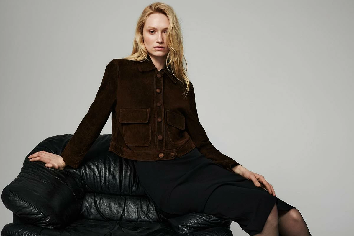 Жакет в замше Коньяк - 3