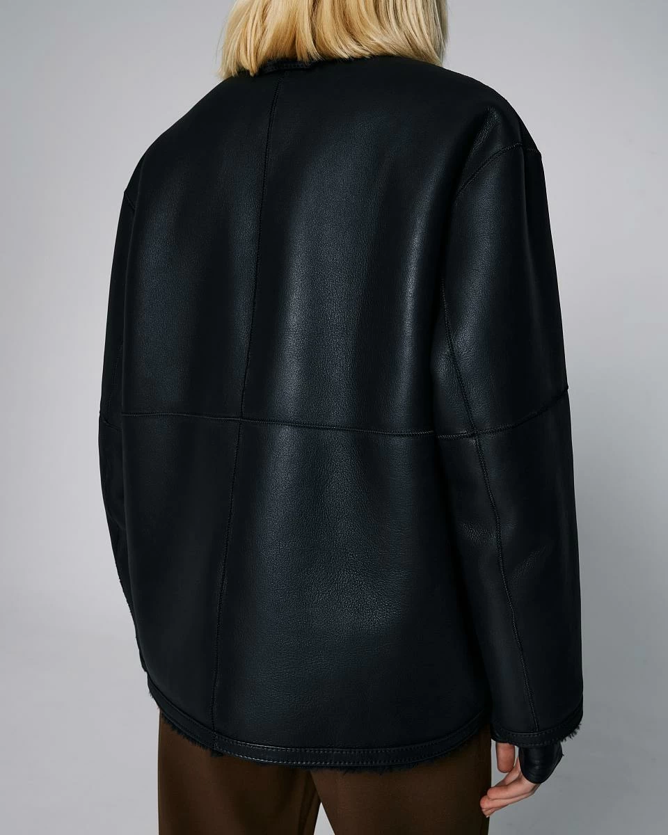 Шуба двусторонняя Oversize Чёрный - 6