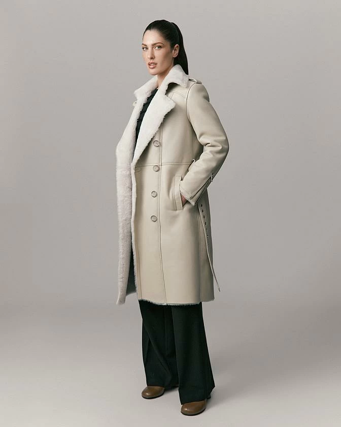 Дубленка-пальто Classic Слоновая кость