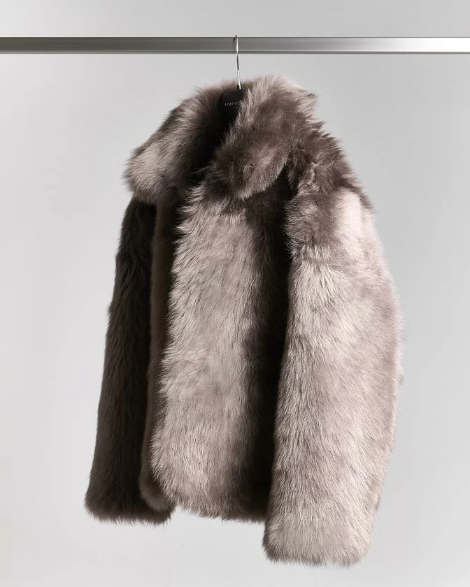 Шуба двусторонняя удлинённая Oversize Тауп