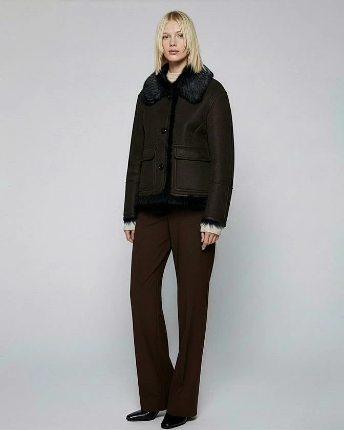 Шуба двусторонняя Oversize Горький шоколад