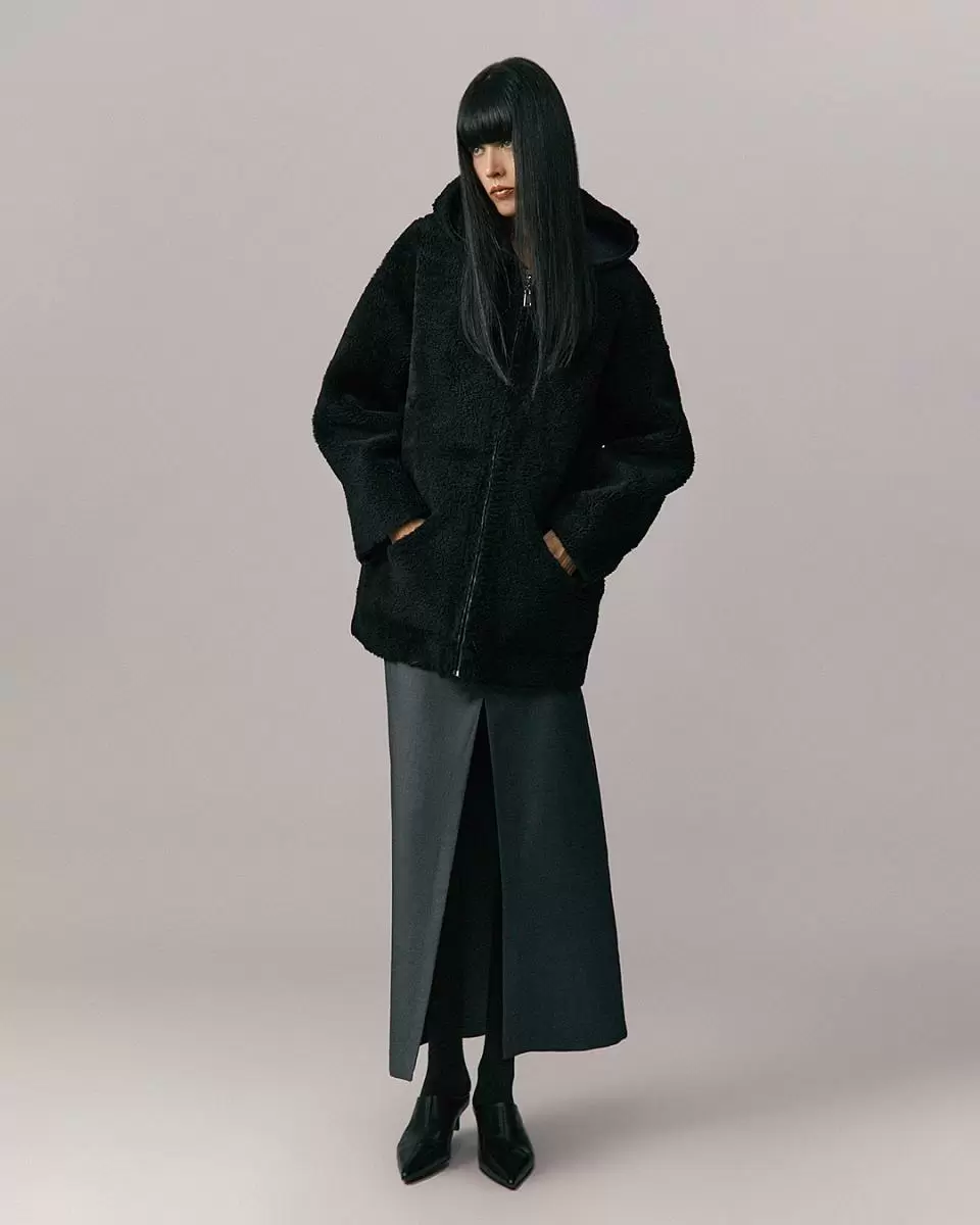 Дубленка двусторонняя Hoodie Чёрный - 5