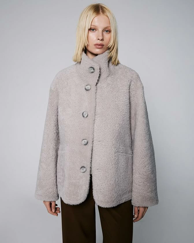 Шуба двусторонняя Oversize Опал