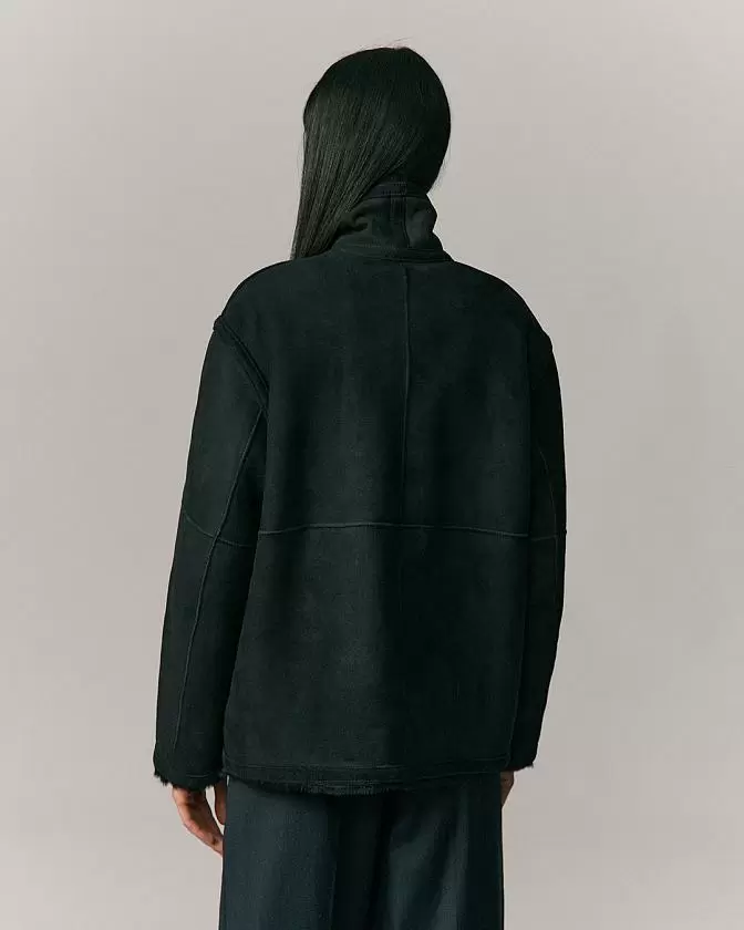 Двусторонняя дубленка на пуговицах Oversize Чёрный