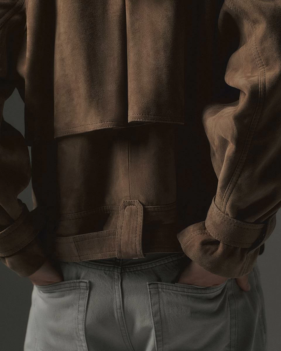Косуха Oversize замша Бежевый графит - 4
