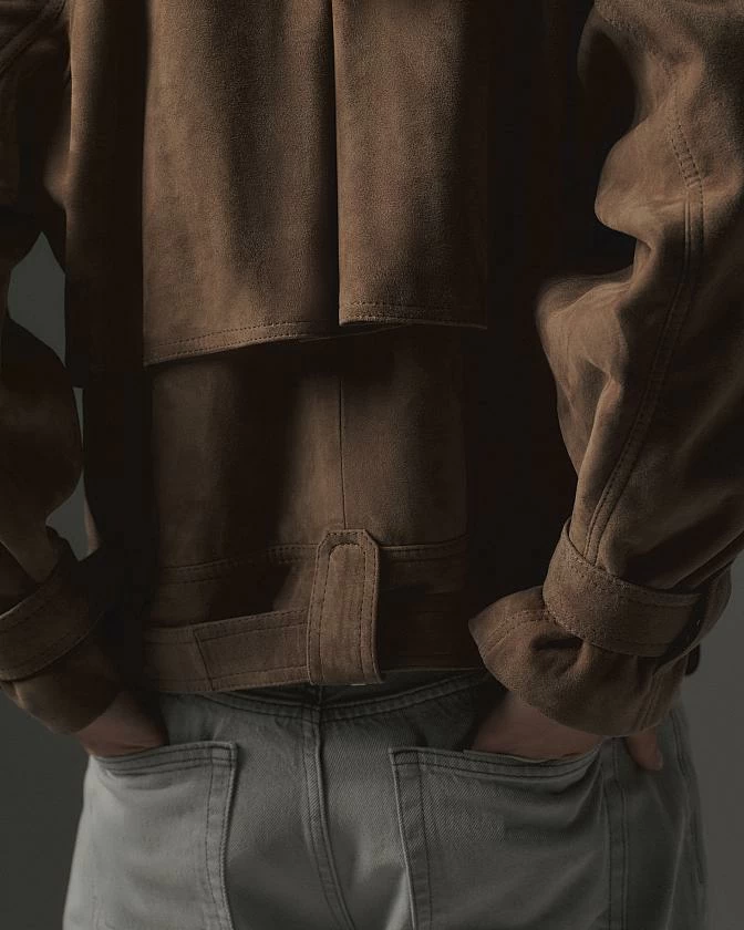 Косуха Oversize замша Бежевый графит