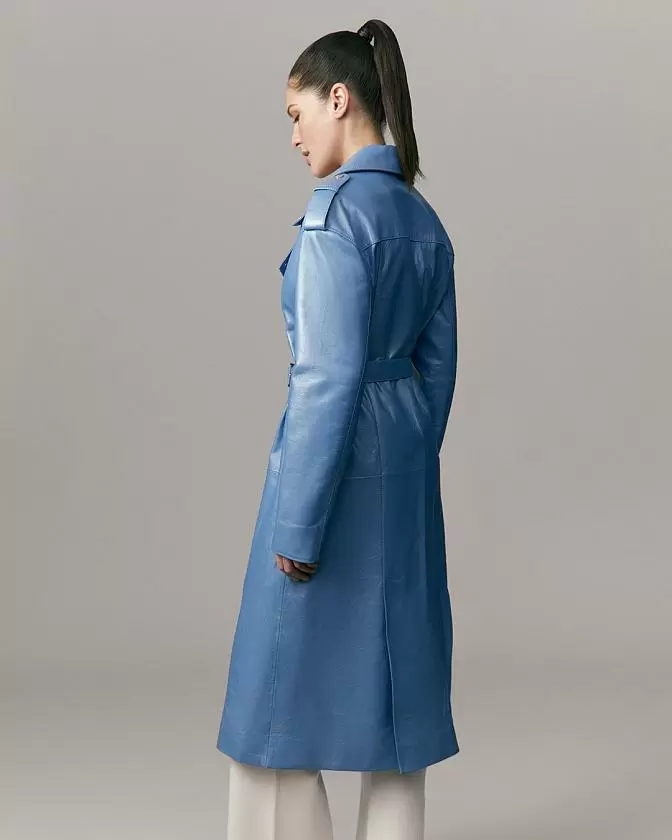 Пальто Oversize Голубой перламутр