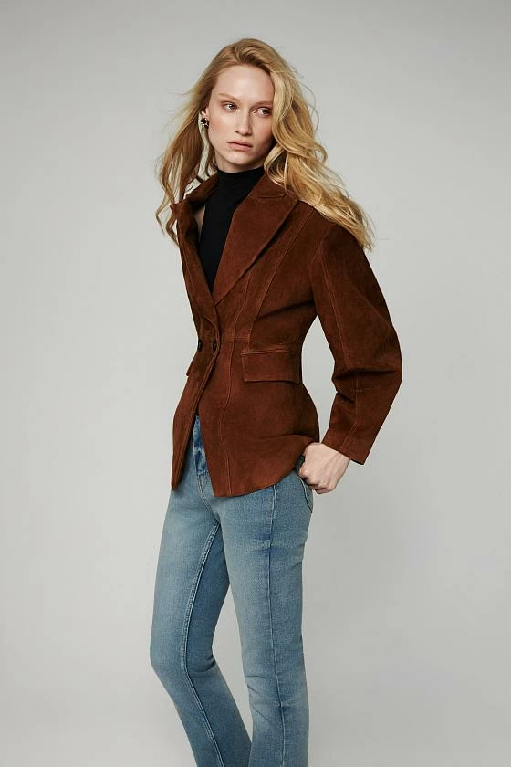 Жакет в замше Песочный