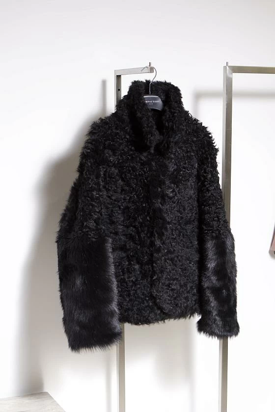 Шуба двусторонняя Oversize Черный