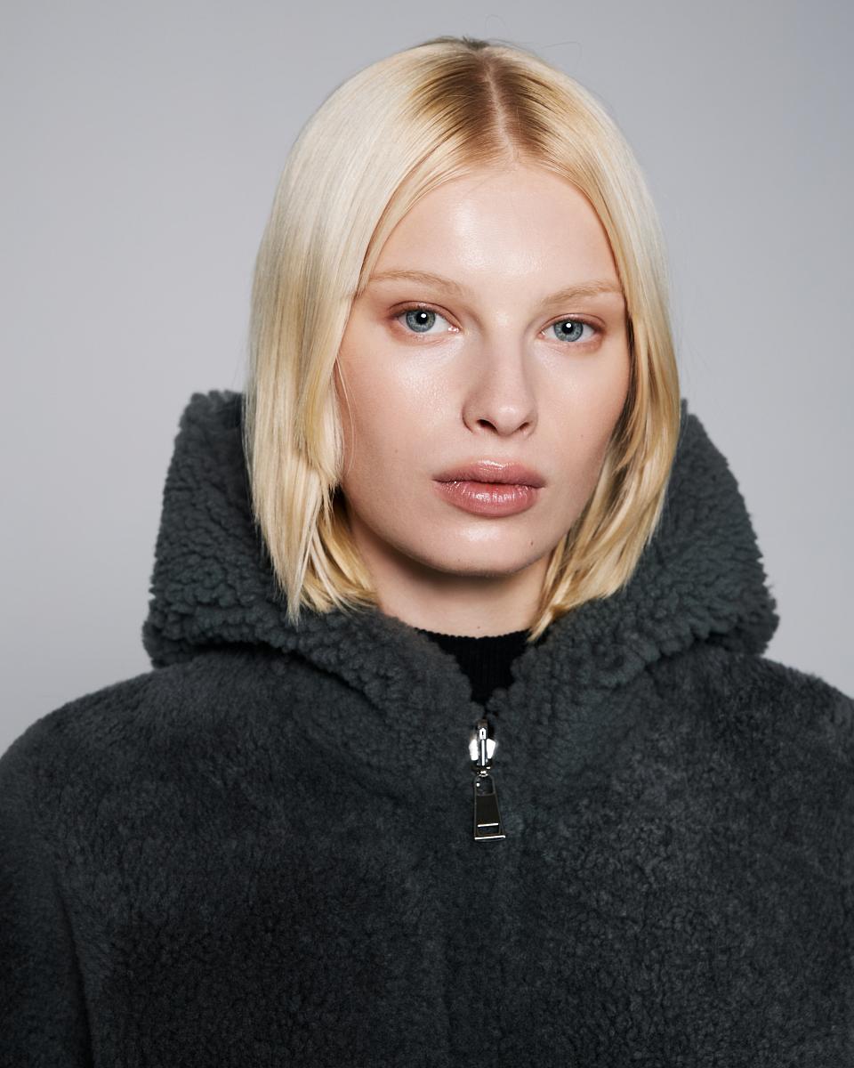 Дубленка двусторонняя Hoodie Винтаж Графит - 7