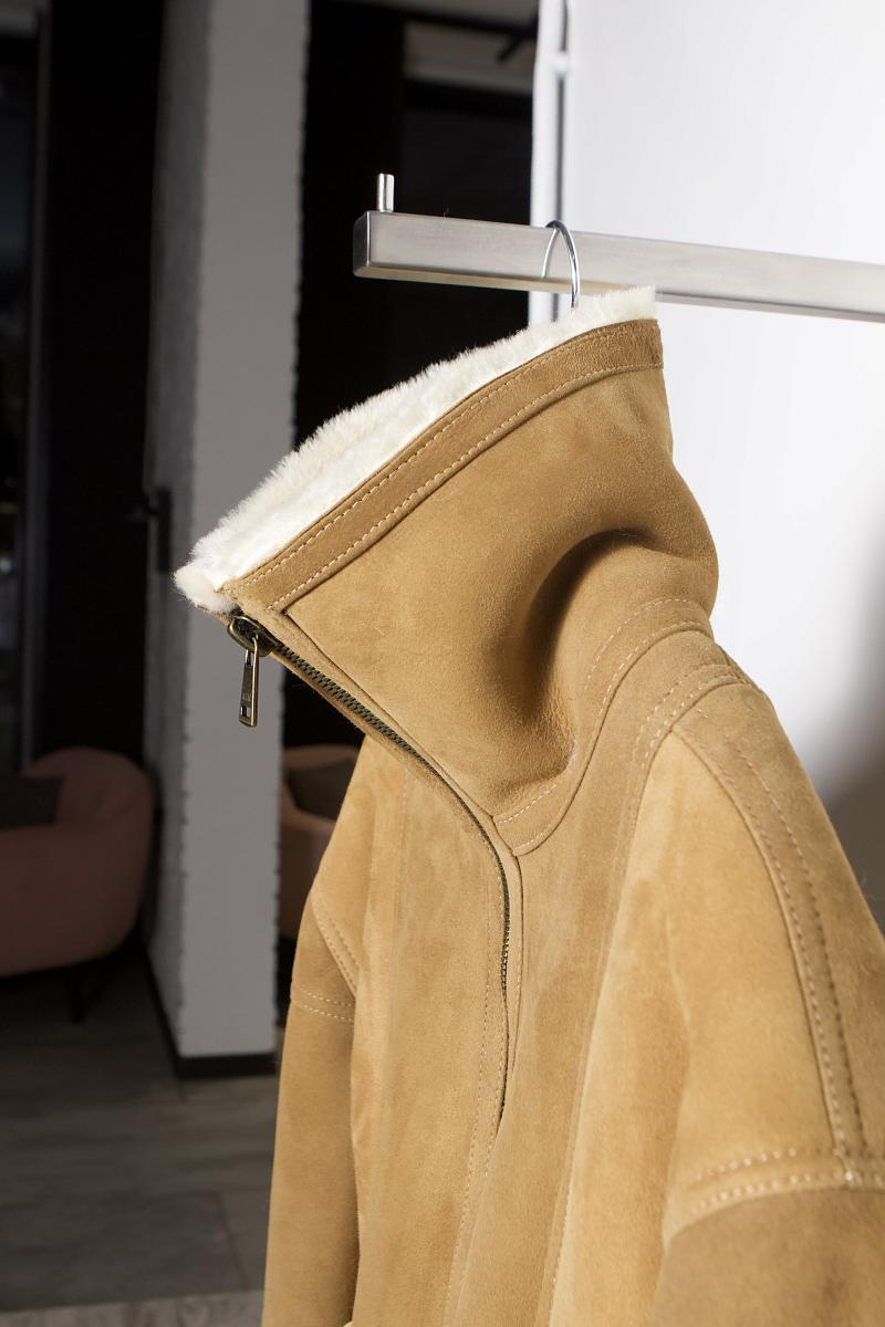Дубленка Бомбер Песочный - 3