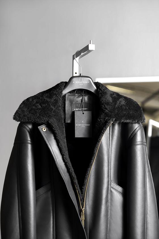 Дубленка бомбер Чёрный