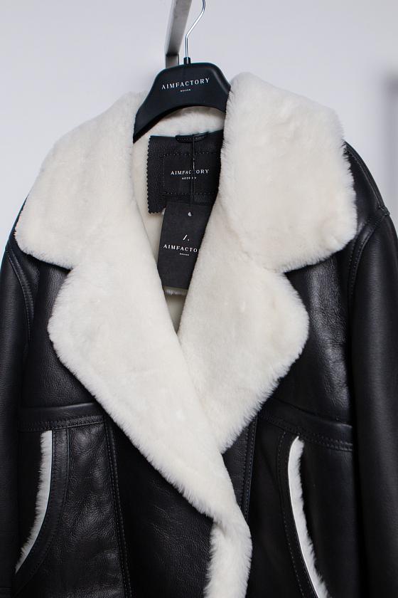 Дубленка Boho Чёрный с белым