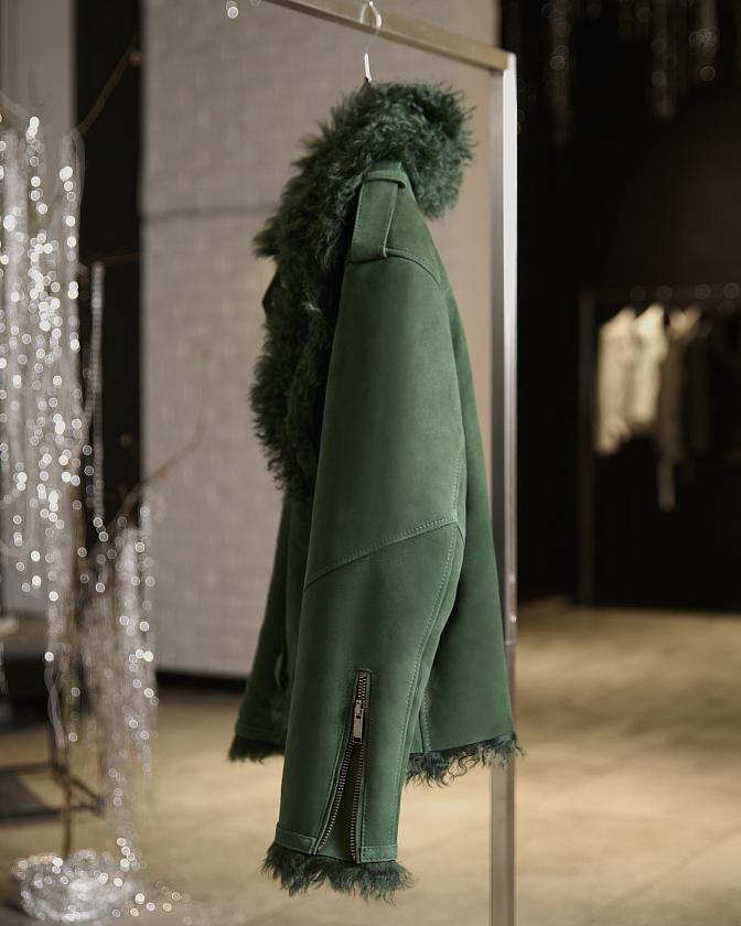 Дубленка Oversize Малахит