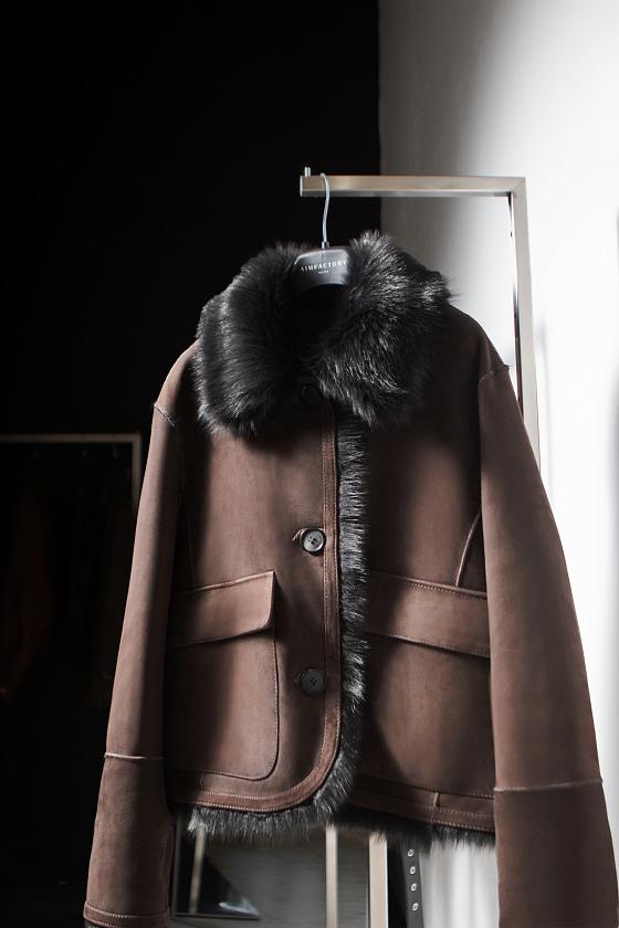 Шуба двусторонняя Oversize Горький шоколад