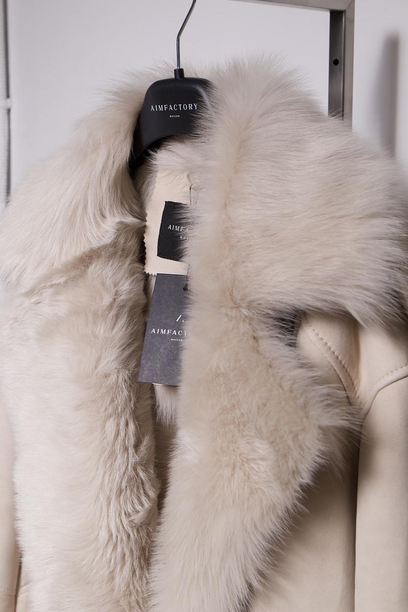 Дубленка удлинённая Oversize Ivory - 4