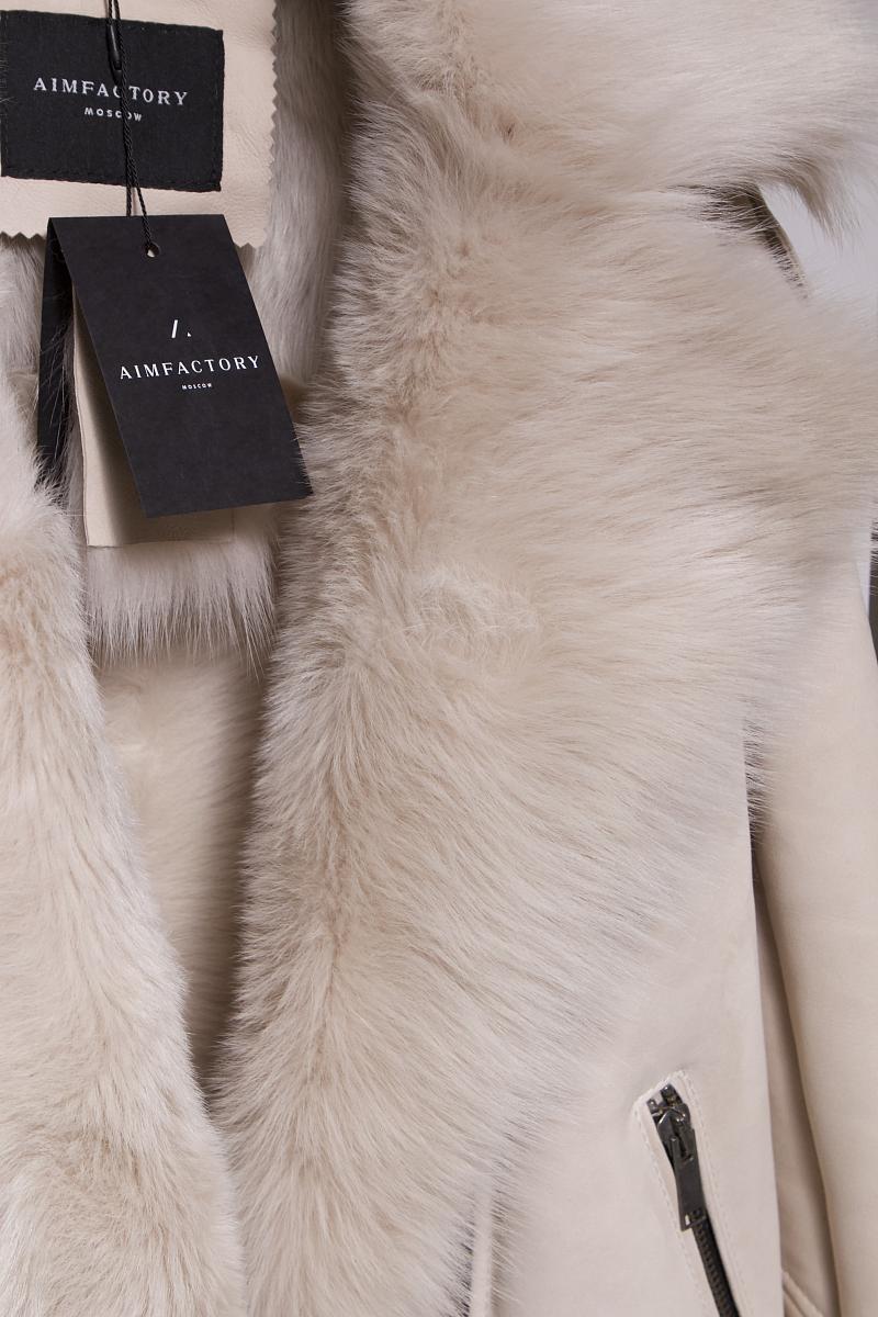 Дубленка удлинённая Oversize Ivory - 5