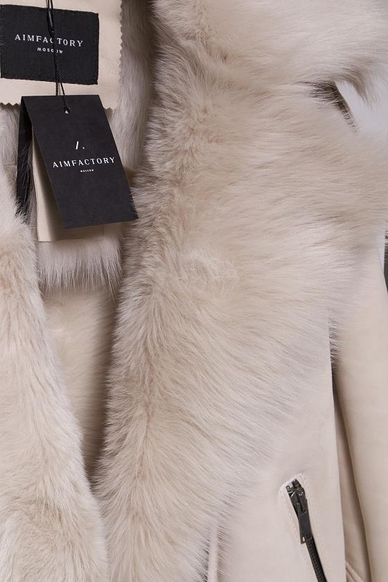 Дубленка удлинённая Oversize Ivory