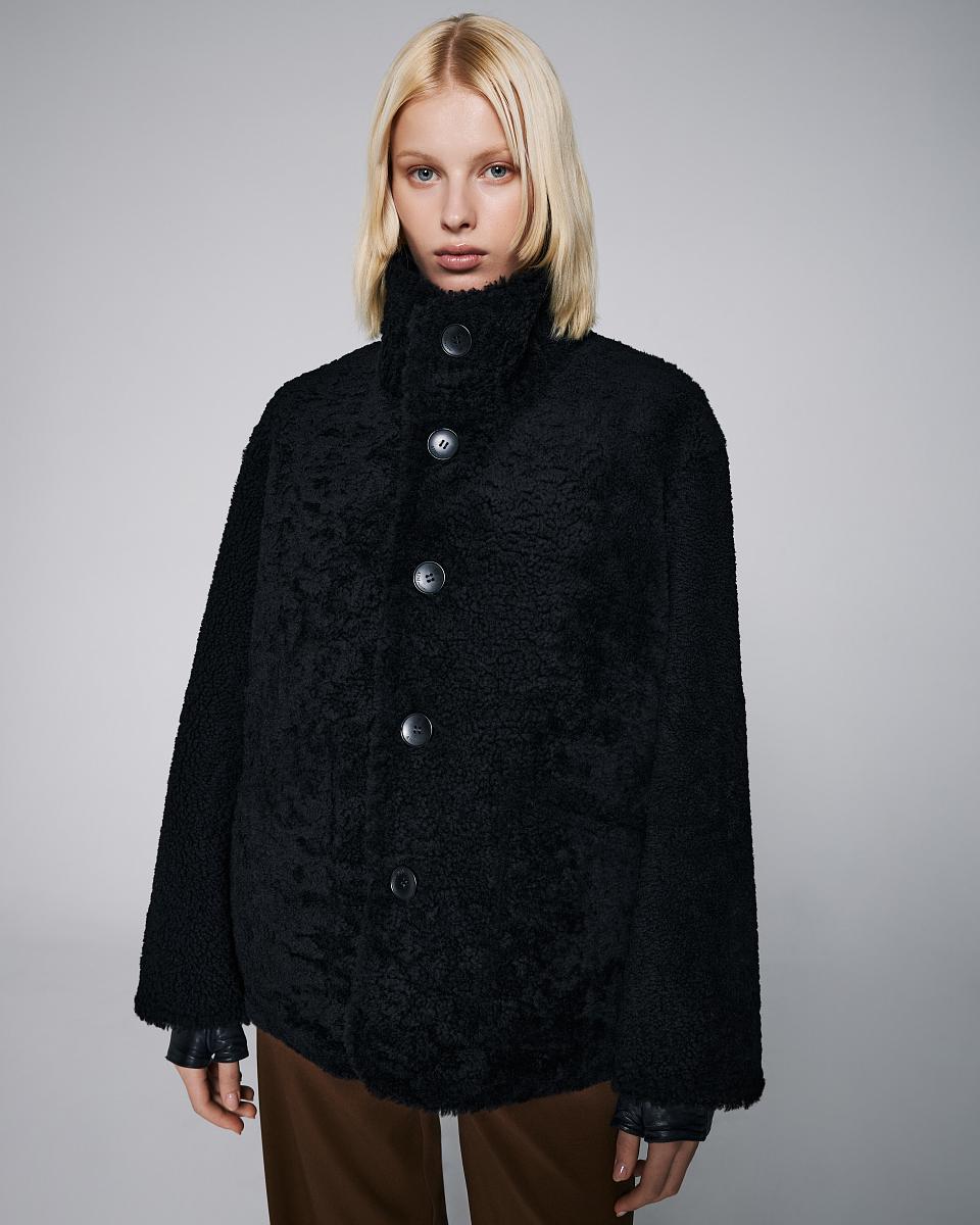 Шуба двусторонняя Oversize Чёрный - 3