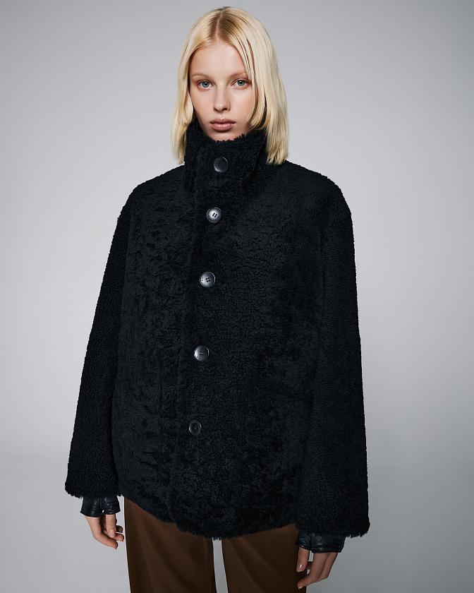 Шуба двусторонняя Oversize Чёрный
