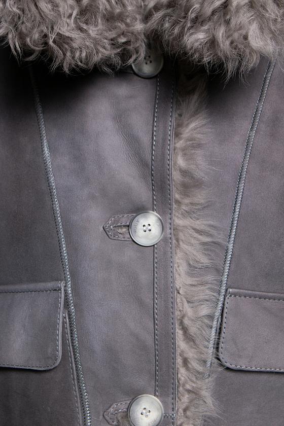 Шуба двусторонняя Oversize Серый