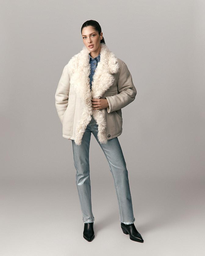 Дубленка Boho Топлёное молоко