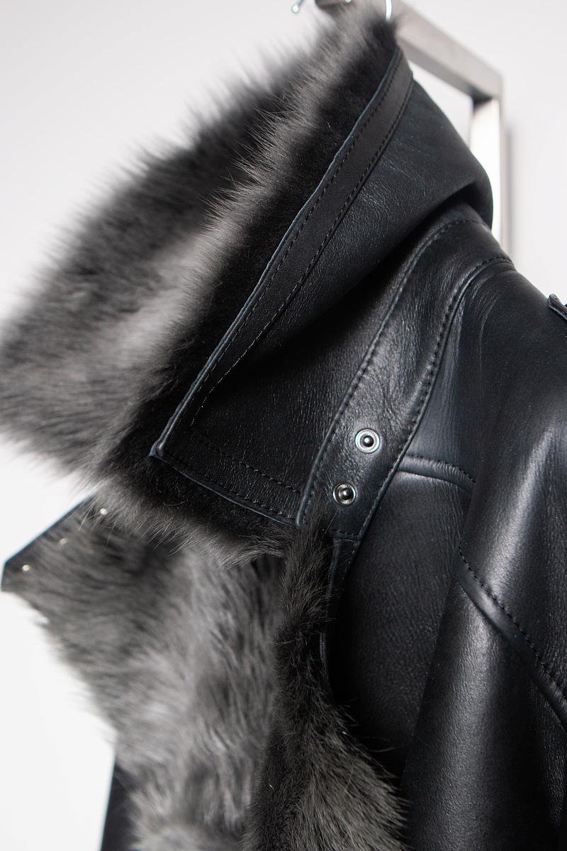 Дубленка удлинённая Oversize Чёрный Brisa - 1