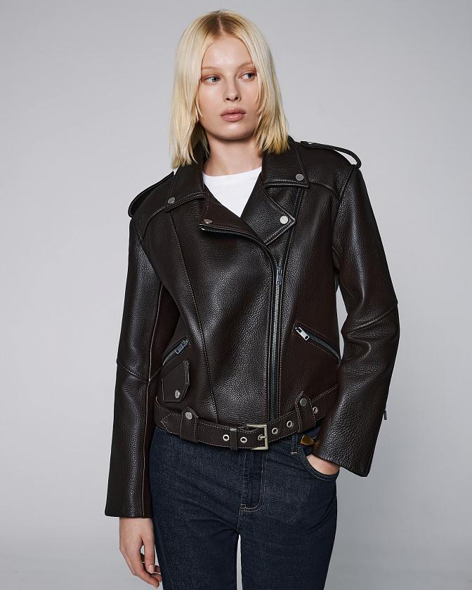 Косуха Mini Oversize Texture Горький шоколад