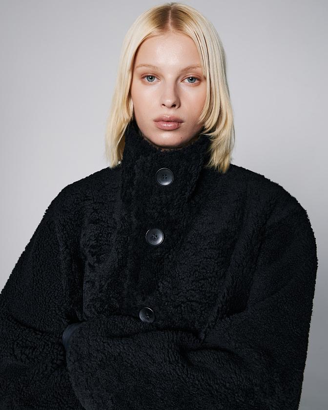 Шуба двусторонняя Oversize Чёрный