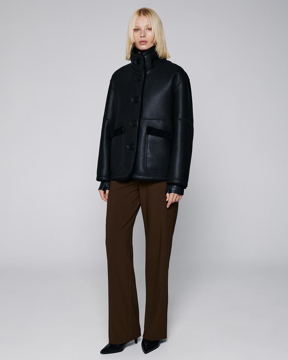 Шуба двусторонняя Oversize Чёрный - 4