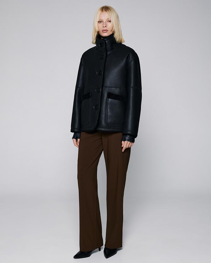 Шуба двусторонняя Oversize Чёрный