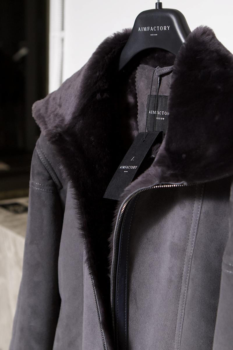 Дубленка Бомбер Графит - 3