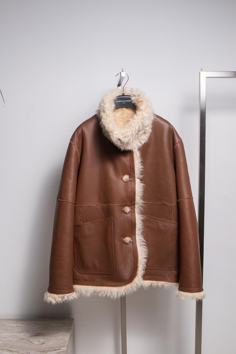 Шуба удлиненная двусторонняя Oversize Карамель - 6