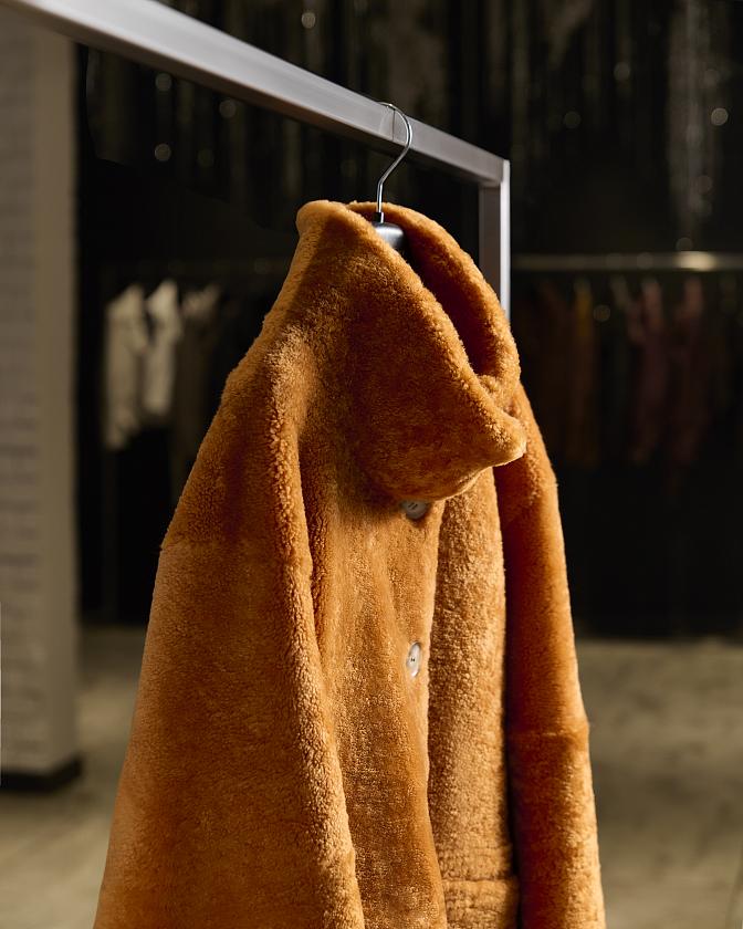 Шуба односторонняя Oversize Papaya