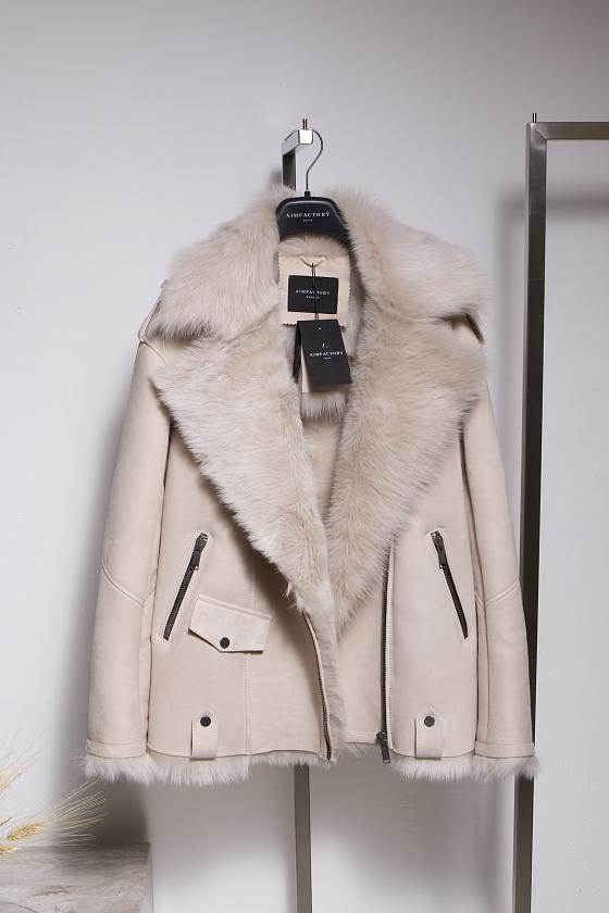 Дубленка удлинённая Oversize Ivory