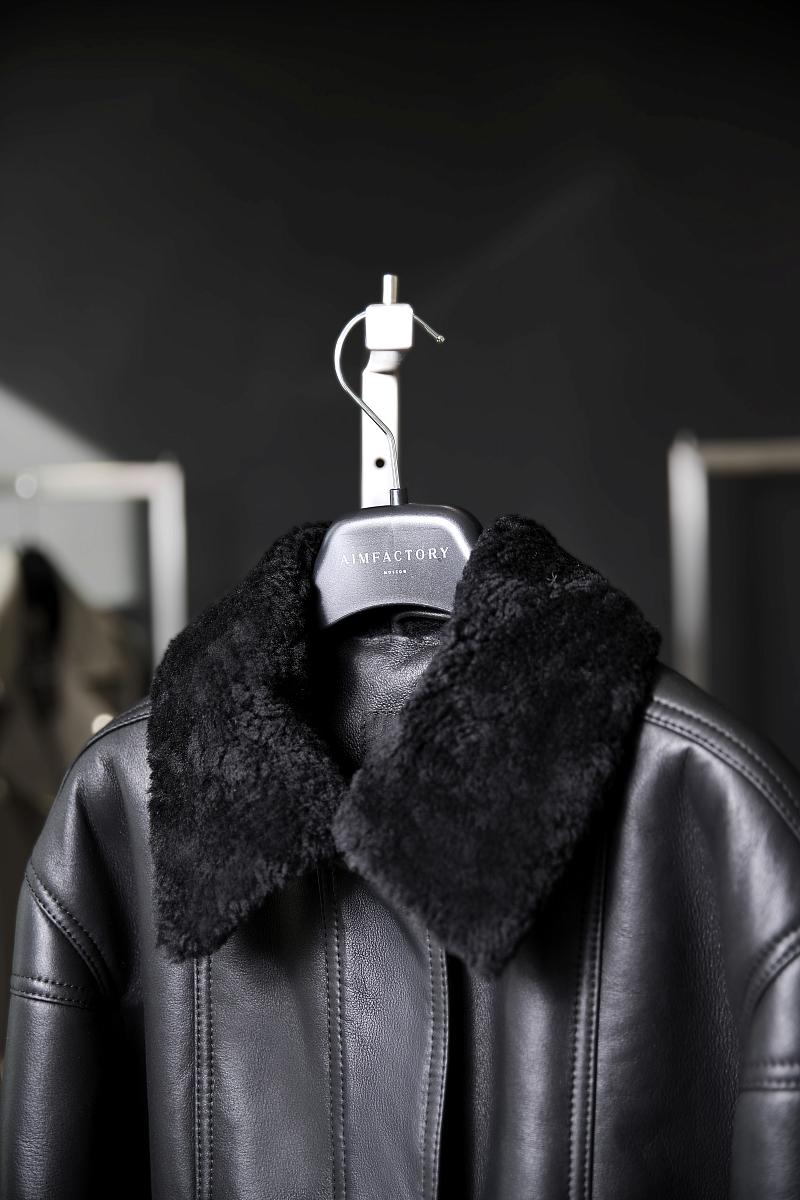 Дубленка бомбер Чёрный - 4