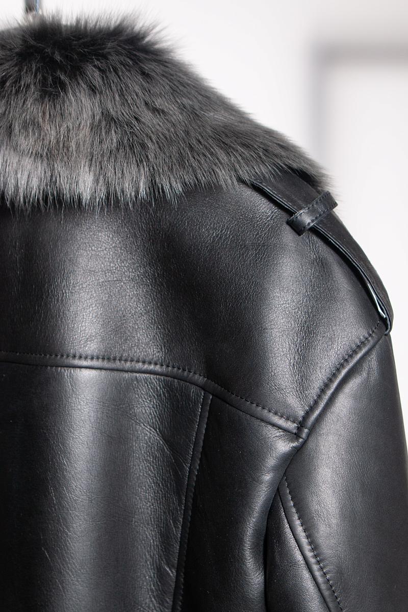 Дубленка удлинённая Oversize Чёрный Brisa - 4