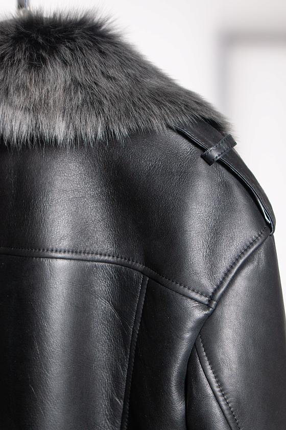 Дубленка удлинённая Oversize Чёрный Brisa