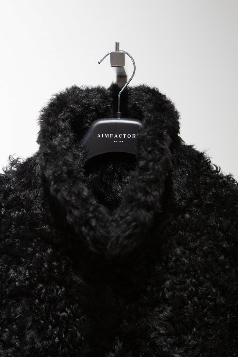 Шуба двусторонняя Oversize Черный - 3