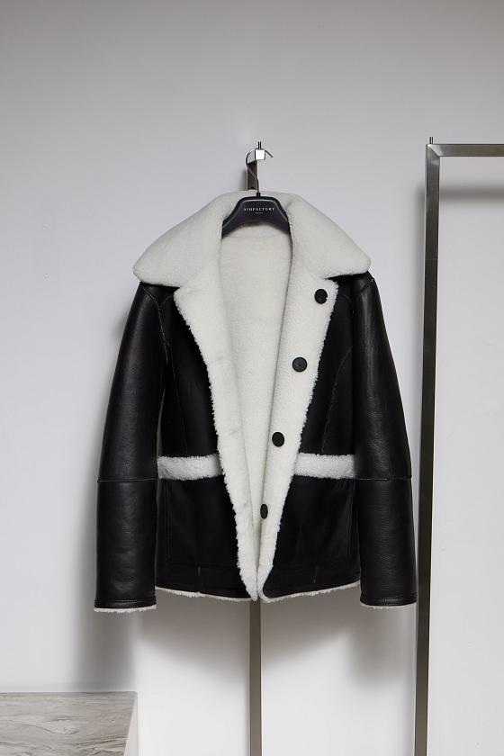 Шуба двусторонняя Oversize Черный с белым 